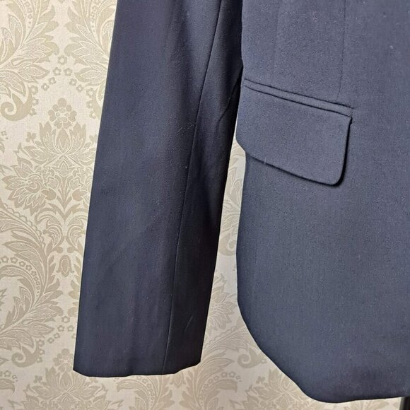 Ann Taylor Size 14 Navy Blue Blazer 1 Button Closure Long Sleeve Pockets NWT - Picture 4 of 14